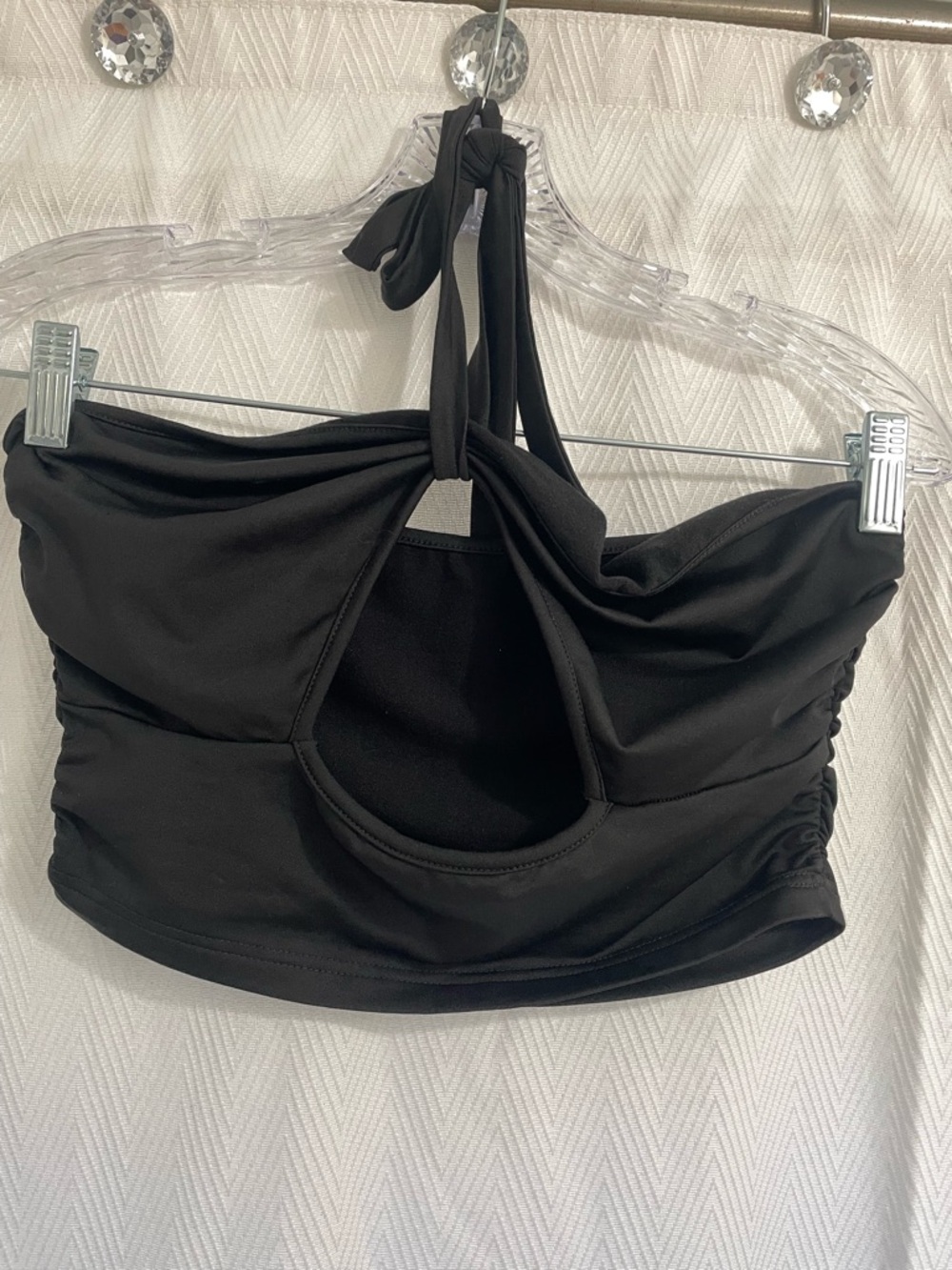 Black Halter Crop Top